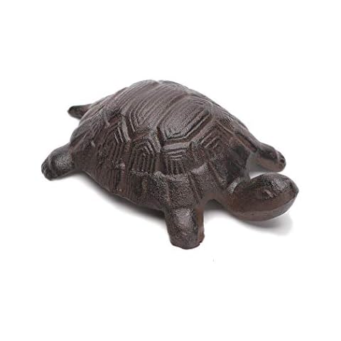 BRASSTAR Cast Iron Turtle Statue Home Office Desk Garden Lawn Decor Paperweight Collection Tortoise Figurine Animal Lover Gift PTWQ012 Cover