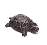 BRASSTAR Cast Iron Turtle Statue Home Office Desk Garden Lawn Decor Paperweight Collection Tortoise Figurine Animal Lover Gift PTWQ012
