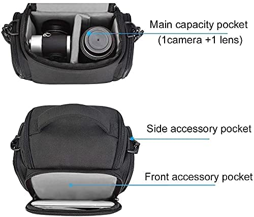 Caden Compact Camera Shoulder Crossbody Bag Case Compatible For Nikon, Canon, Sony Slr/Dslr Mirrorless Cameras And Lenses Waterproof(1.0 S, Black) #TOP4