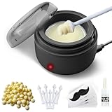 Nose Wax Kit Men, Nose Hair Waxing Kit with 100 g Wax, 30 Applicators, 15-20 Times, Ear Hair Removal Kit For Men and Women, Usb Rapid Heating, Constant Temperature, Painless, Black