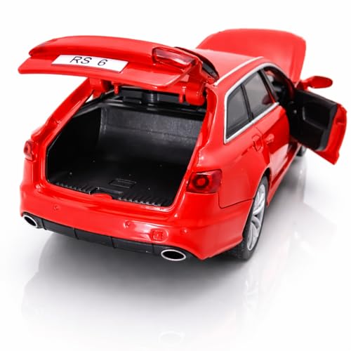 Image of Magicwand Die-Cast Metal 1:32 Scale Auudi RS6 with 4 Openable Doors Music,Pull Back Action & Glowing Head & Tail Lights【Pack of 1】【Colors as Per Stock】