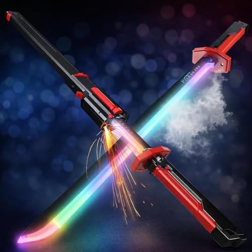 Image of 31.5 inch Spark Sword for Kids and Adults, Led Light Up Sound & Fog, Type-C Rechargeable, Sparking Sword for Anime [Big-Size]