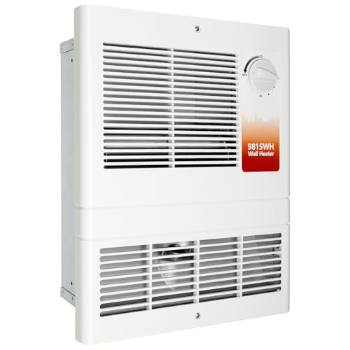 9815WH Large Capacity Electric Wall Heater with Built-in Adjustable Thermostat and Silent Motor...