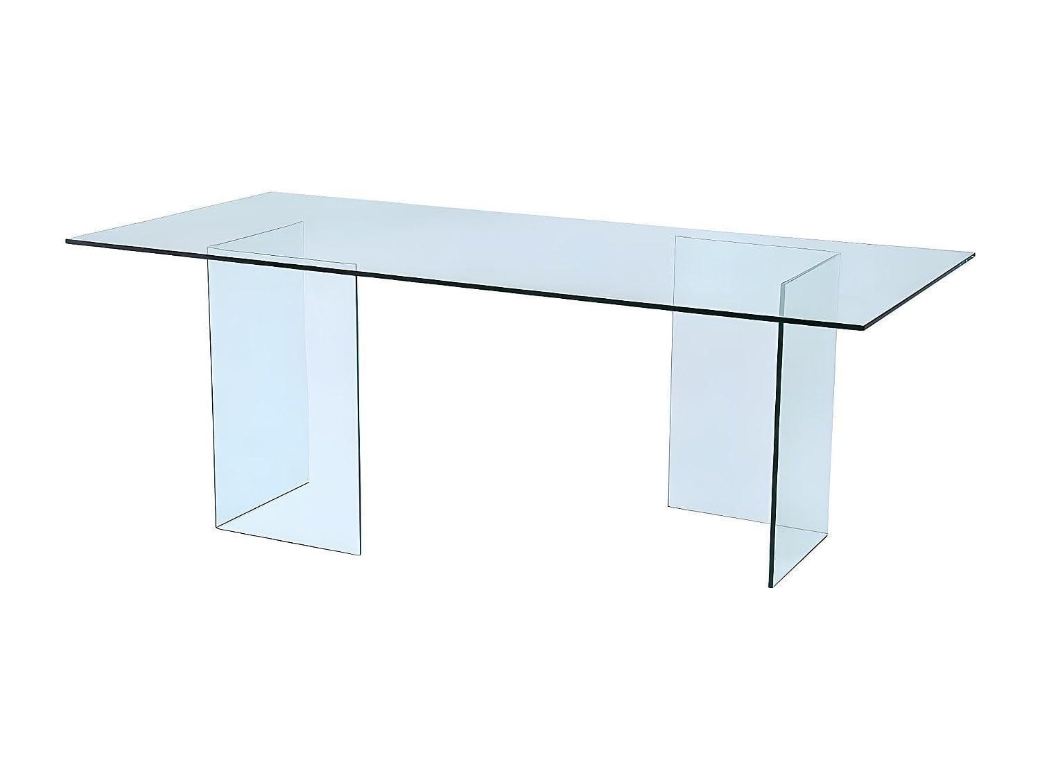Table en verre COLEDON 8 personnes au design minimaliste et finitions haut de gamme