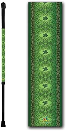 Walking Cane Offset Foam Handle Adjustable Aluminum Irish Celtic Lace Design Men or Women