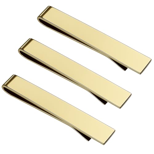 Image of Roctee Men's Tie Clip For Skinny Ties, 3 Pack Small Tie Clip For Men, Tie Clasp Pinch Necktie Clip On Shirt Tie, Suitable For Business Metting Wedding Birthday Gift Father Boyfriend Son