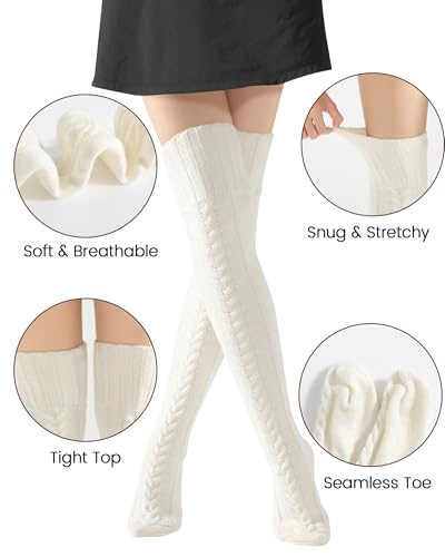 Image of Thigh High Socks Over Knee High Socks for Women Tall Thigh High Stockings