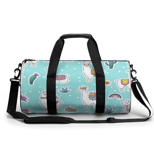 Sac de sport gym cactus et alpaga 45x23x23cm idéal voyage