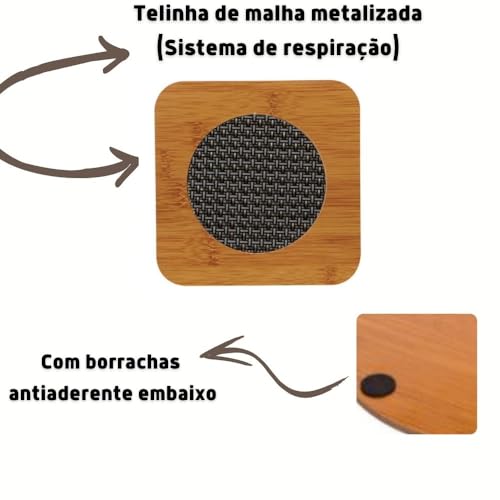 Kit 6 Descanso Porta Panela de Madeira Apoio Para Panelas Não Mancha ou Estraga Mesa Progete