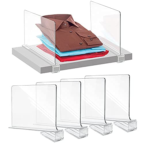 JEEZAO Regaltrenner für den Kleiderschrank aus Acryl,Regalteiler Regalsystem ohne Bohren für Schränken die Aufbewahrung und Organisation Cover