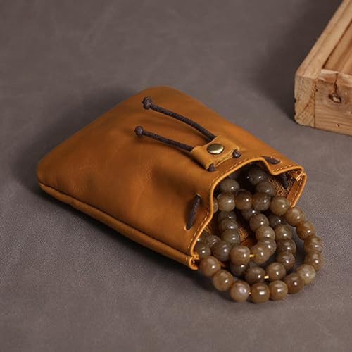 Leather Drawstring Pouch, Vintage Drawstring Storage Bag, Medieval Coin Purse Organizer, Handmade Leather Wallet For Coins And Loose Change4