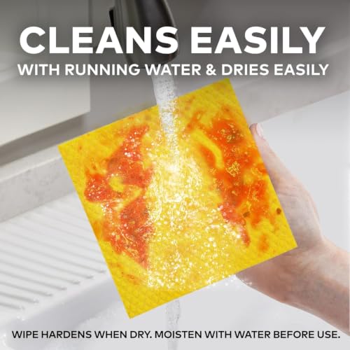 Image of Sponge Wipes- Reusable, Kitchen and House Cleaning- Easy to use, Cleans Any Mess in a Swipe, Absorbs Water its own 10x Weight, Multi- Color, Biodegradable (Pack of 5)