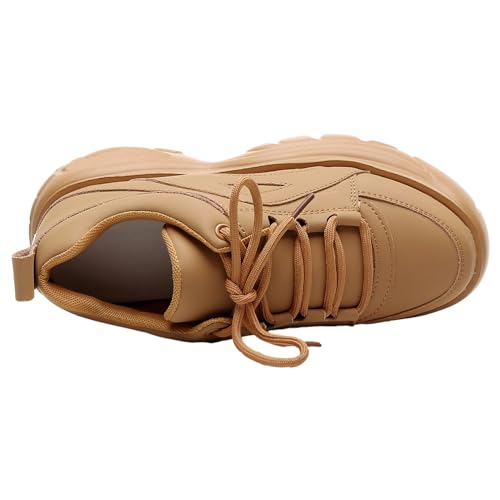 Women's High Platform Chunky Sneakers Lace-up Casual Dad Shoes2