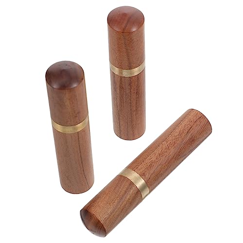 OSALADI 3pcs Wooden Durable Screw Opening Storage Tubes for Sewing and Embroidery Portable Craft Supply Case Present for Hand Knitting Enthusiasts