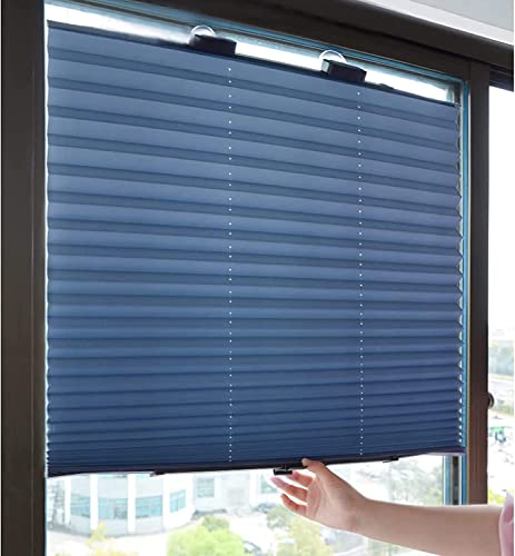 ZXKYZR8 Estor enrollable plegable opaco, de doble propósito, plisado con ventosas, cortina portátil temporal para ventana, pantalla de privacidad para el hogar, coche, oficina, baño