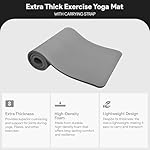 BalanceFrom GoCloud 71x24 Inches Extra Thick Yoga Mat 1-Inch High-Density Foam – Roll-Up Exercise Pad with Double-Sided Non-Slip Surface and Carrying Strap for Pilates and Home Workouts - Image 2