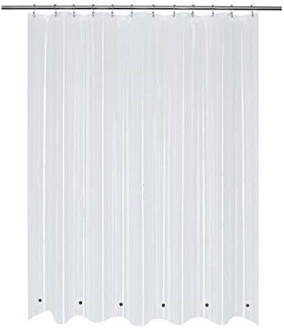 Mrs Awesome 70x70 Shower Curtain Liner with 6 Magnets PEVA 8G Thick & Heavy Duty, Waterproof,70 x 70 inches, Clear