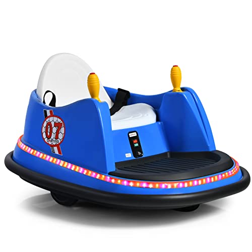 DREAMADE 360° Auto Tamponneuse Électrique Enfant 2-5 Ans avec Télécommande, Voiture électrique avec LED et Contour Anti-Choc, Ceinture de Sécurité,...