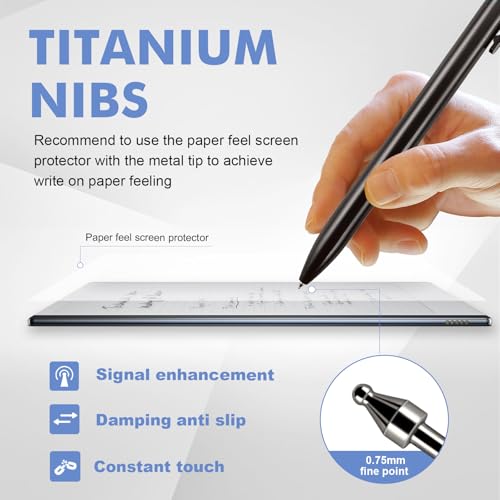 ProSketch Digital Pen fits for Remarkable 2 /Scribe/Supernote with Eraser Pencil Clip+NeverReplace Fine Titanium Tips,Tilt Draw&4096 Pressure Level,EMR Pen Replacement,Empower Your Digital Craft