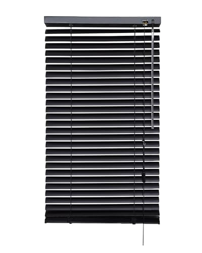 iYueMps Stores vénitiens en aluminium 70x130cm Noirs pour fenêtre, pour fixation par serrage ou perçage, stores robustes, découpables, faciles à...