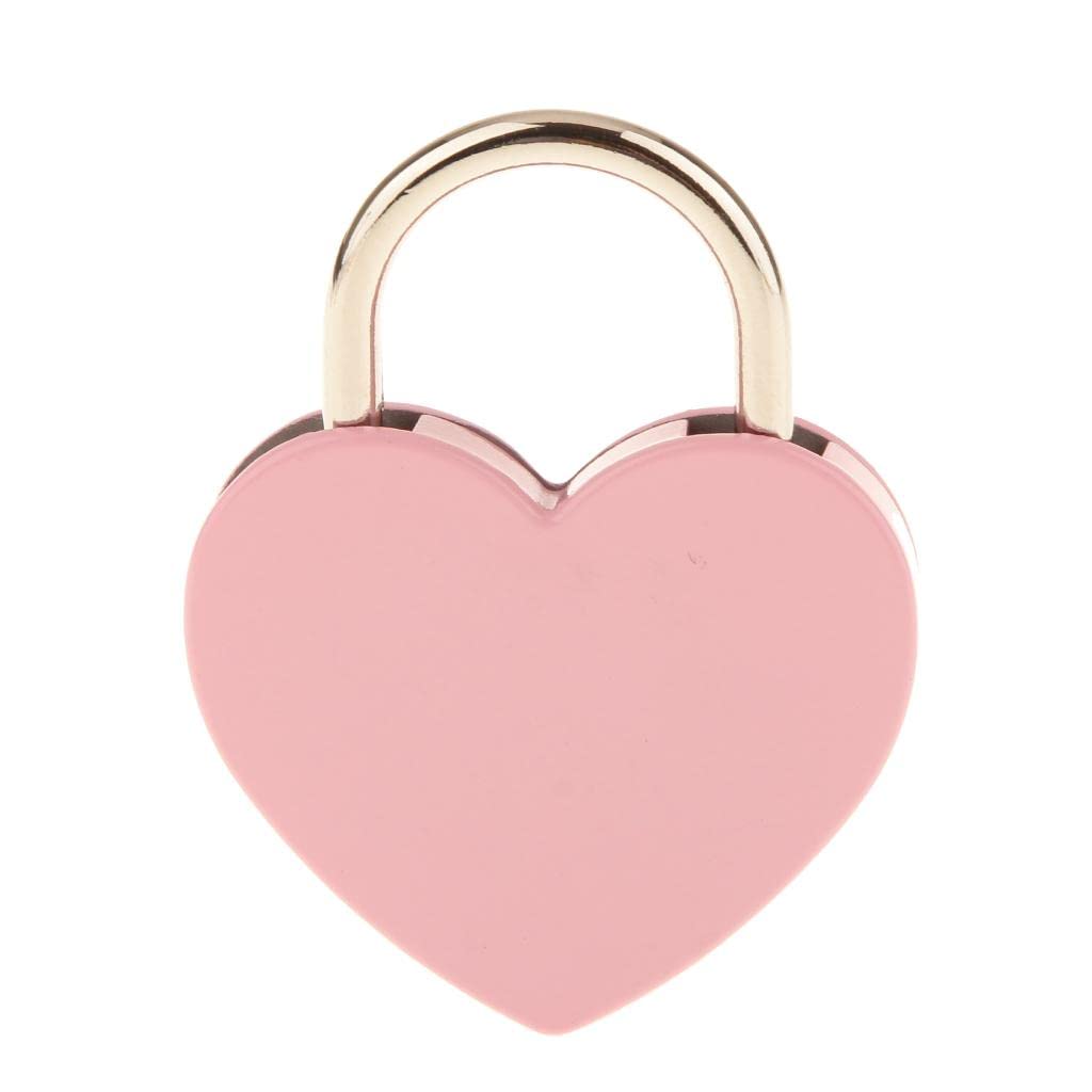 Club Bollywood®Vintage Personalized Heart Shape Padlock with Key Travel Locker Set - Pink L-image-30