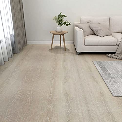 vidaXL 20x Tarimas Autoadhesivas Lama Baldosa Azulejo Suelo Salón Sala de Estar Dormitorio Antideslizantes Impermeables PVC 1,86 m² Beige