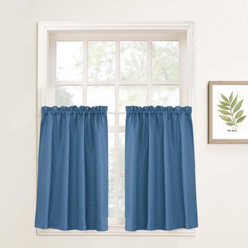 jinchan 95% Blackout Boho Kitchen Curtains 24 Inches Cafe Tier Curtains Bohemian Small Drapes for Bedroom RV Basement Half Window Room Darkening Thermal Insulated 2 Panels Black on Beige 25"