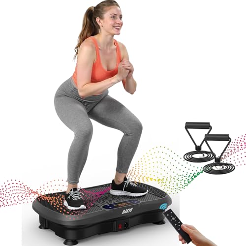 AXV Vibration Plate Fitness Platform Exercise Machine Vibrating Shaking Full Body Shaker Workout Vibrate Stand Shake Board Sport Gym for Weight Loss Fat Burner for Women Men(Slim-BT.Darkgray)