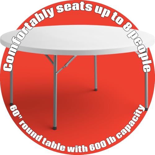Mesa de juego redonda plegable de 60 pulgadas, pack de 5 miniatura 3