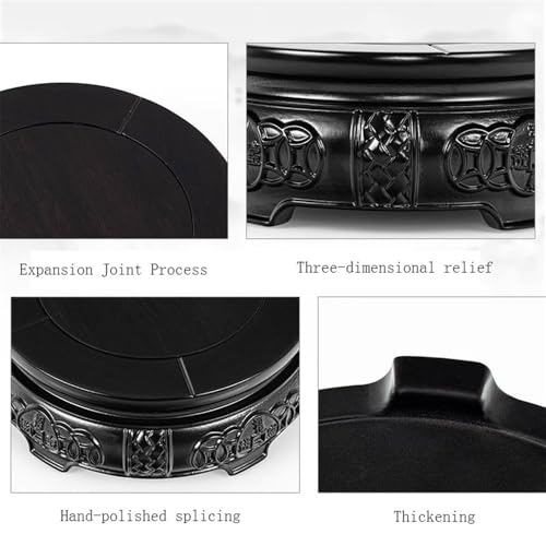 Soporte para macetas de patio con relieve: base de ébano anticaídas 4