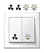 Generisch 2 pegatinas con símbolo de ventilador y 2 pegatinas de símbolo de luz, pegatinas para interruptor (R75/8/1) T (1,5 x 1,5 cm).
