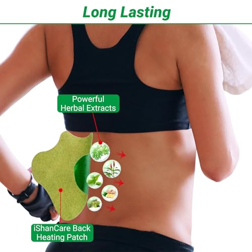 Image of ishancare Back Patches, 24 Count Long Lasting Heat Patches, 8 Hour Deep Hot for Knee, Back, Neck, Shoulder, Muscle, Joint