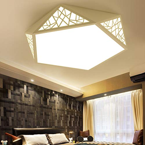 Plafonnier LED géométrique 50cm blanc pour l'éclairage de chambre