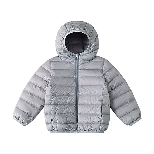 Kids Long Sleeve Jacket Toddler Winter Jacket Boys Girls Winter Cute Hoodie Solid Color Vest Jacket (Blue, 7-8 Years)