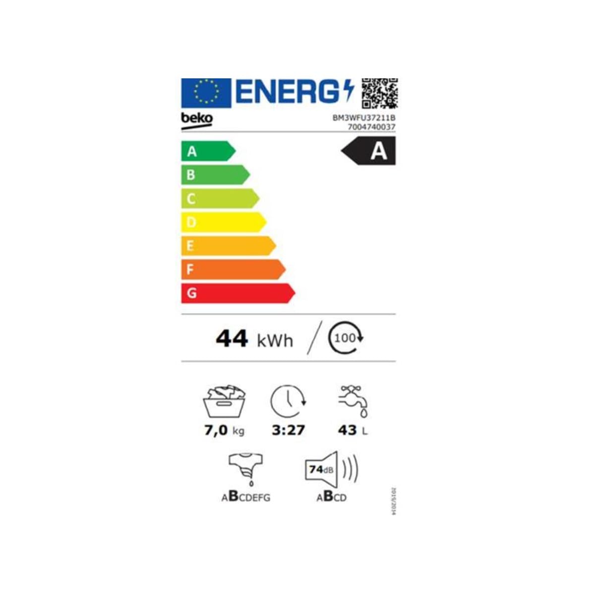 Lave-linge frontal 7kg 1200 Tours/min - BM3WFU37211B