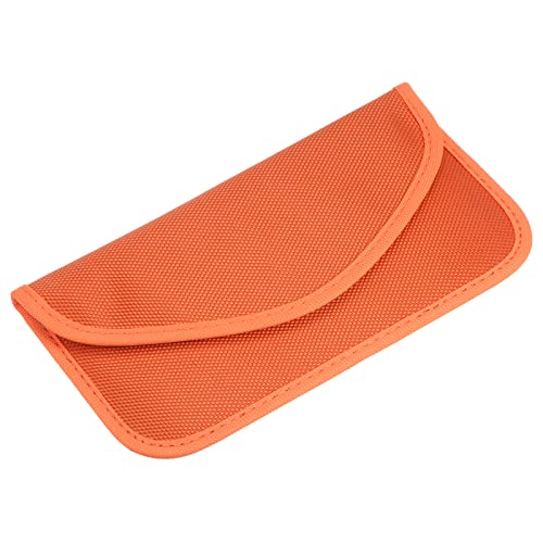 MECCANIXITY 2Pcs Faraday Bag, RFID Signal Blocking Pouch Wallet 7.87 Inch Anti-Tracking Anti-Theft Anti-Spying for Phone and Key Fob, Orange