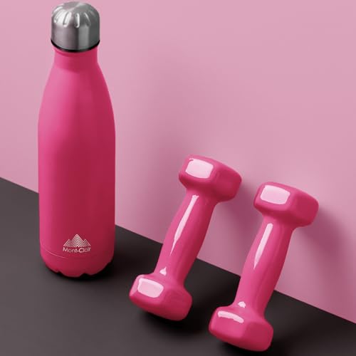 Image of Mont-Clair Stainless Steel Water Bottle, Vacuum insulated - BPA Free, 12h Hot & 24h Cold Drinks, Metal Water Bottle 25 oz Leakproof, Ideal for Adult, Kids, Running - Berry Pink