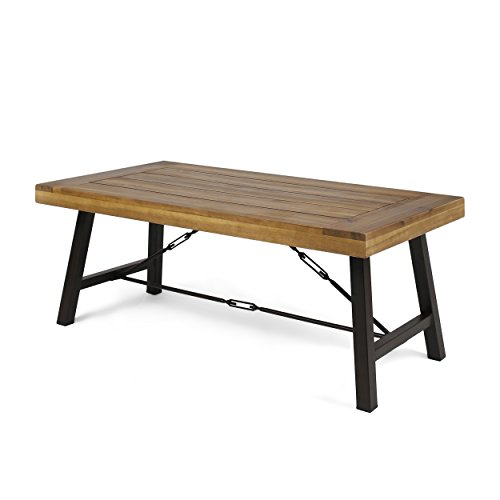 Christopher Knight Home Catriona Outdoor Acacia Wood Coffee Table, Teak Finish / Rustic Metal Brown and Black by Christopher Knight Home - Used condition - US$82.82