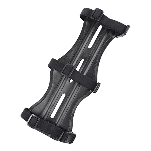 YLS Protetor De Braço Para Arco E Flecha, Antebraço Em Couro Bovino Com Faixa Flecha Fivelas 3 Tiras, Arqueiros Caçadores