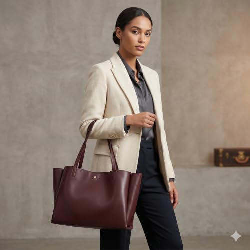 Image of Pure Vegan Leather Tote Bag for Women, Fully Embossed, Handbag, Shoulder Bag, Black