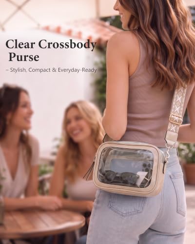 Image of Wuflyover Clear Bag for Stadium Events, Clear Crossbody Purse for Women