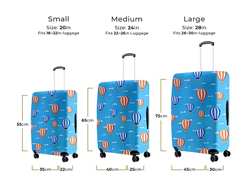 Image of Cortina Eco-Friendly Abstract Print Luggage Protective Cover|Large|Fits 26-30 Inch Luggage|Polyester-Spandex|72cm (28 inches)|Travel Suitcase Protectors|Anti Scratch|Pack of 1|Blue 2