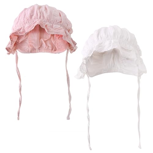 Hospital-Bow-Beanie Hat Cap Newborn-Baby-Girl-Boy - Elastic Sretch Head-Wrap 2pcs for 3-12M