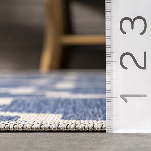 nuLOOM Gina Lattice Indoor/Outdoor Area Rug, 4x6, Blue - Image 3