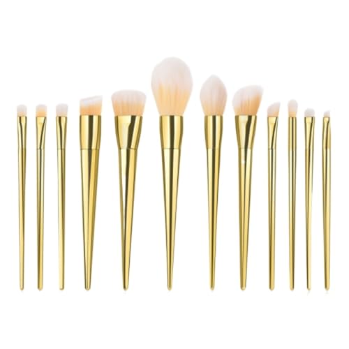 メイクブラシメイクブラシセットアイシャドウブラシ メイクブラシ 12本 フェイスパウダー ブラッシュ コンシーラー アイシャドウブラシ 化粧ブラシファンデーションブラシ化粧筆(Gold)
