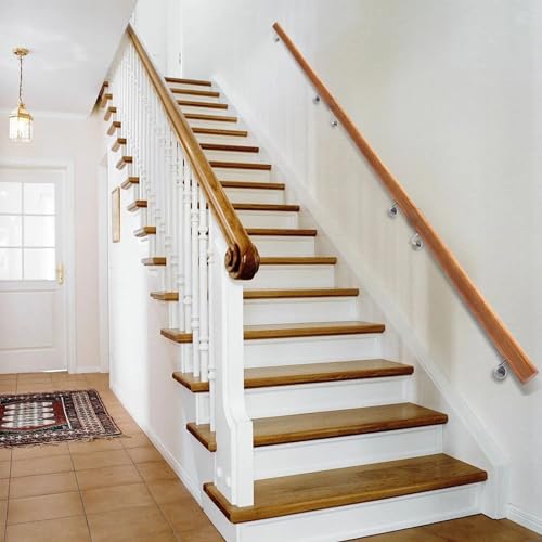 Barre d'appui pour escalier en bois antidérapant éliminant les risques de chute - 2