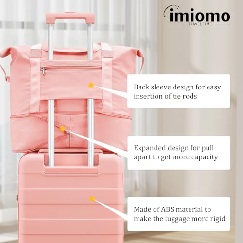Image of imiomo 28 IN Large Luggage, Suitcase with Spinner Wheels, Hardside 3PCS Set Lightweight Rolling Travel Luggage with TSA Lock(28 inch /Pink)