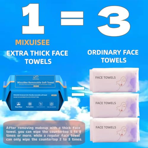 Image of MIXUISEE thick and soft face towels,Face towel disposable,100% cotton towel | Cotton fibers do not shed,Super thick 130%,Makeup removal and cleaning,Suitable for sensitive skin.(600 pieces)