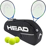 Head Ti. Conquest Tennis Racquet Doubles Bundle with a Black Base Tennis Bag or Backpack – Optional Accessories