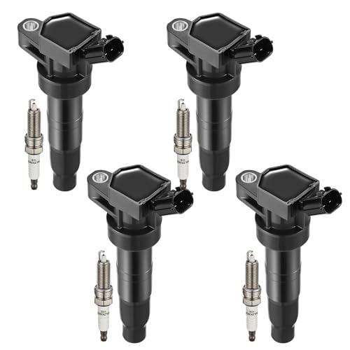 Image of 4 Ignition Coils Pack+4 Spark Plug Kit - Fix Misfires for Hyundai Sonata /Santa Fe Sport /Tucson & Kia Optima /Sorento /Sportage (2.4L L4) & Genesis /Equus /K900 (5.0L V8) - Repl. UF611 /C1667 /XP6203